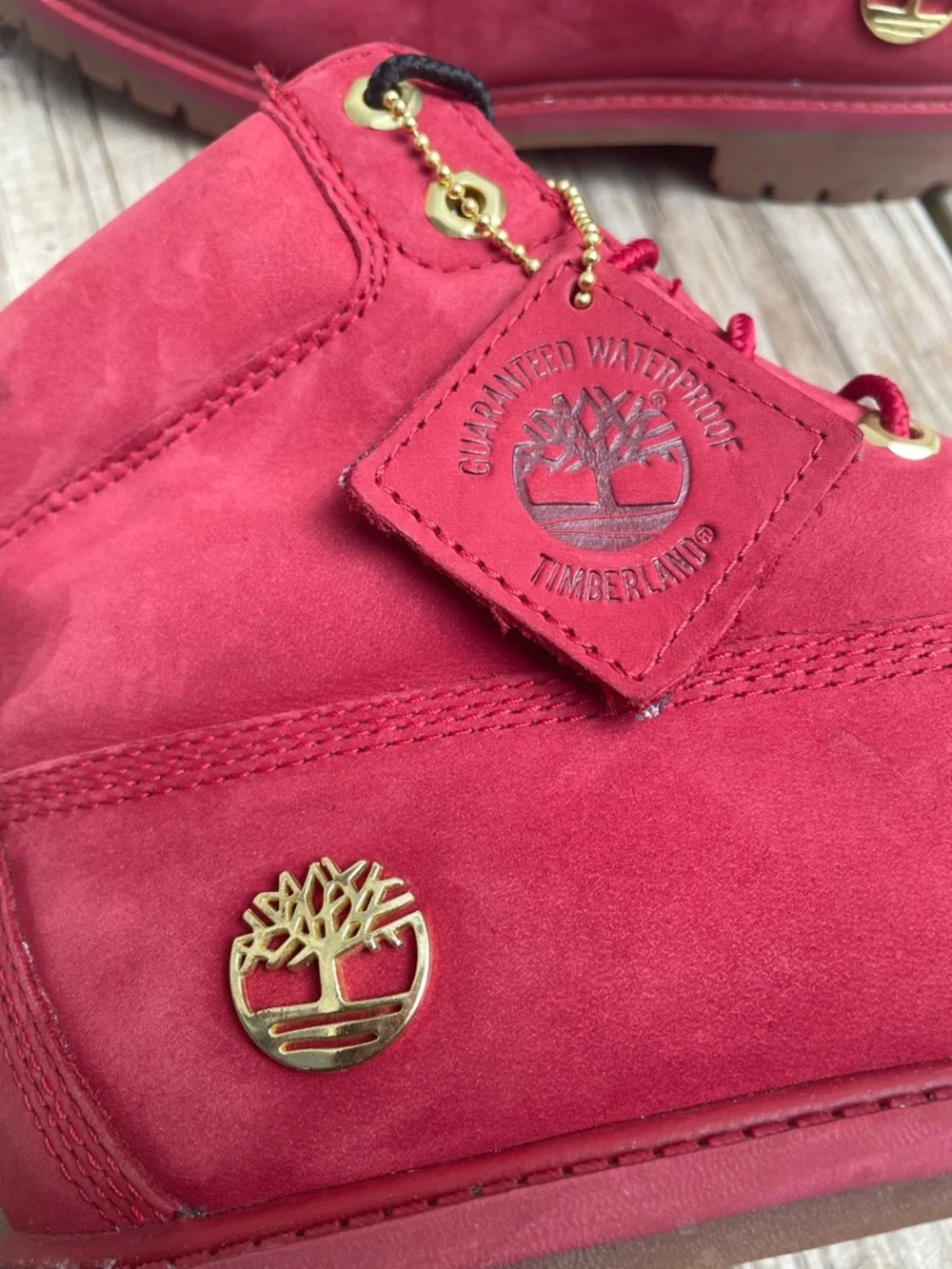 Timberland Premium 6” Red Nubuck Waterproof Boots Men’s Size 7